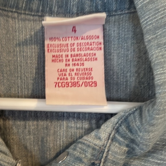 Nanette kids little girls denim jean jacket with patches rainbow hearts size 4 - Picture 5 of 8